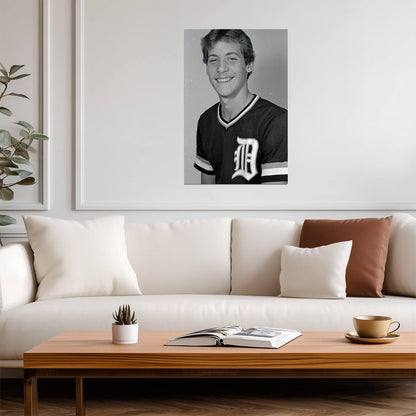 Young John Smoltz Portrait | Detroit Tigers Poster | Vintage Baseball Photo - Vintage & Retro Poster