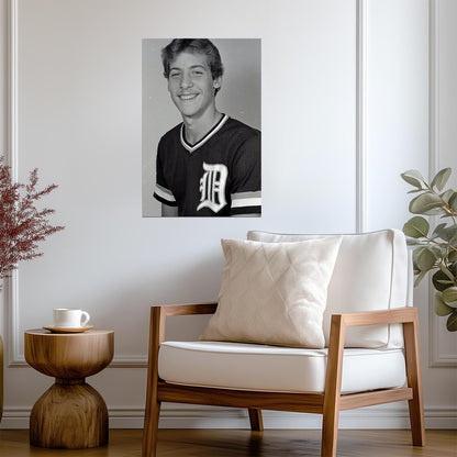Young John Smoltz Portrait | Detroit Tigers Poster | Vintage Baseball Photo - Vintage & Retro Poster
