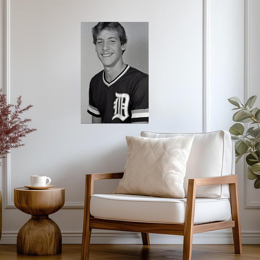 Young John Smoltz Portrait | Detroit Tigers Poster | Vintage Baseball Photo - Vintage & Retro Poster