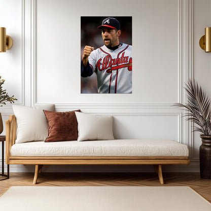 John Smoltz Atlanta Braves | Game Reaction | Baseball Hall of Fame Poster - Sports Poster