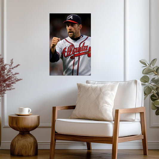 John Smoltz Atlanta Braves | Game Reaction | Baseball Hall of Fame Poster - Sports Poster