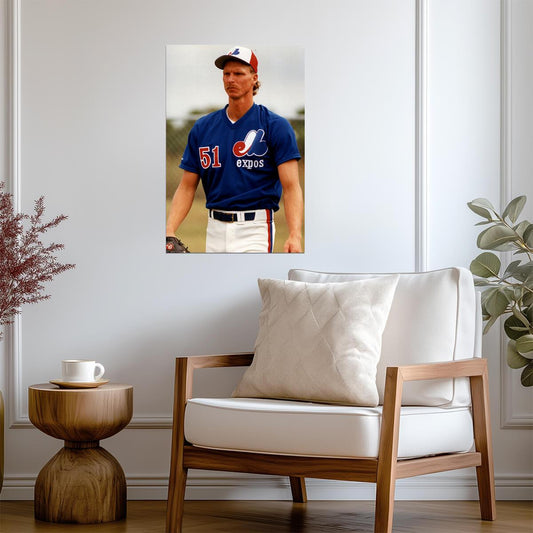 Randy Johnson Montreal Expos | Vintage Player Portrait | Baseball Legend Poster - Sports Poster