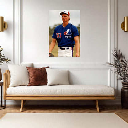 Randy Johnson Montreal Expos | Vintage Player Portrait | Baseball Legend Poster - Sports Poster