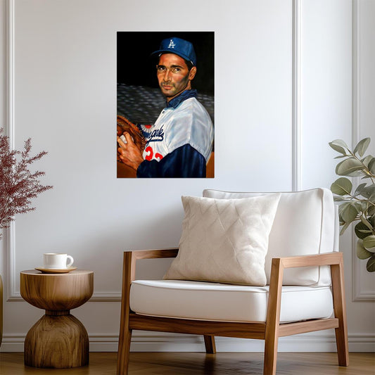 Sandy Koufax Los Angeles Dodgers | Painted Portrait Style | Vintage Baseball Poster - Sports Poster