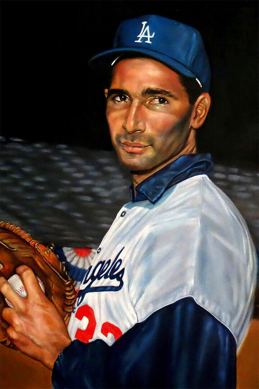 Sandy Koufax Los Angeles Dodgers | Painted Portrait Style | Vintage Baseball Poster - Sports Poster