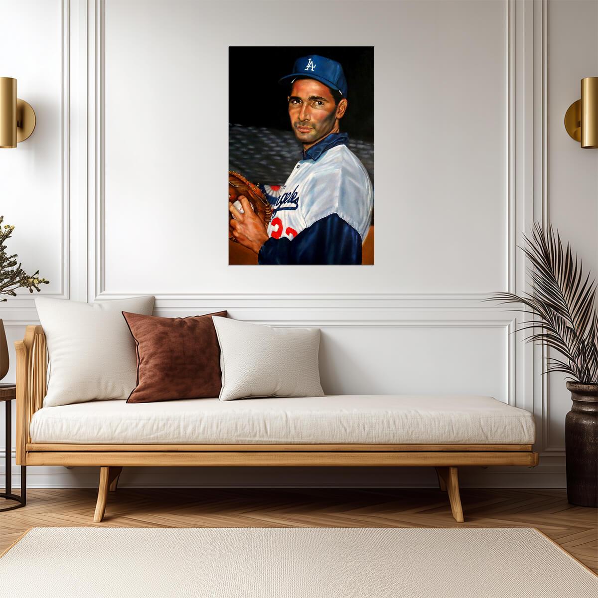 Sandy Koufax Los Angeles Dodgers | Painted Portrait Style | Vintage Baseball Poster - Sports Poster