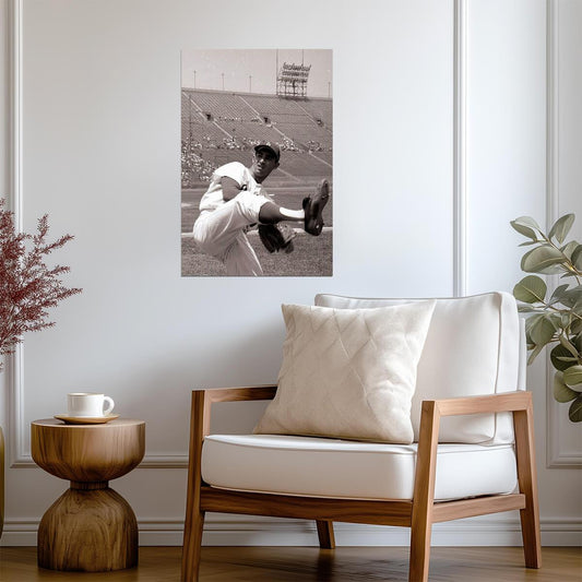 Sandy Koufax Los Angeles Dodgers | Black and White Photo | Vintage Baseball Poster - Sports Poster