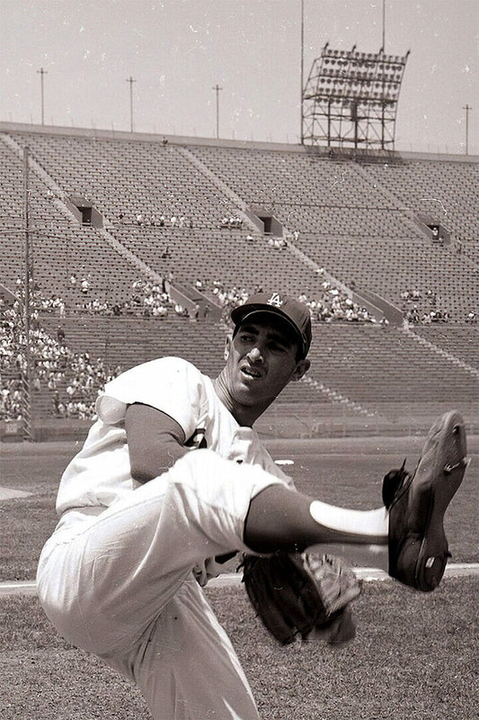 Sandy Koufax Los Angeles Dodgers | Black and White Photo | Vintage Baseball Poster - Sports Poster