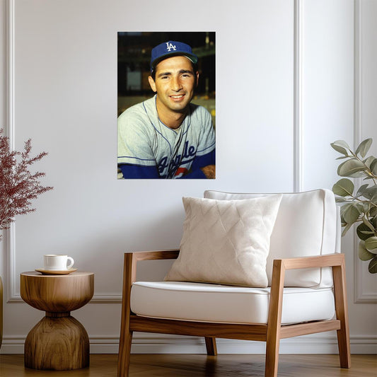 Sandy Koufax Los Angeles Dodgers | Vintage Player Portrait | Baseball Legend Poster - Sports Poster