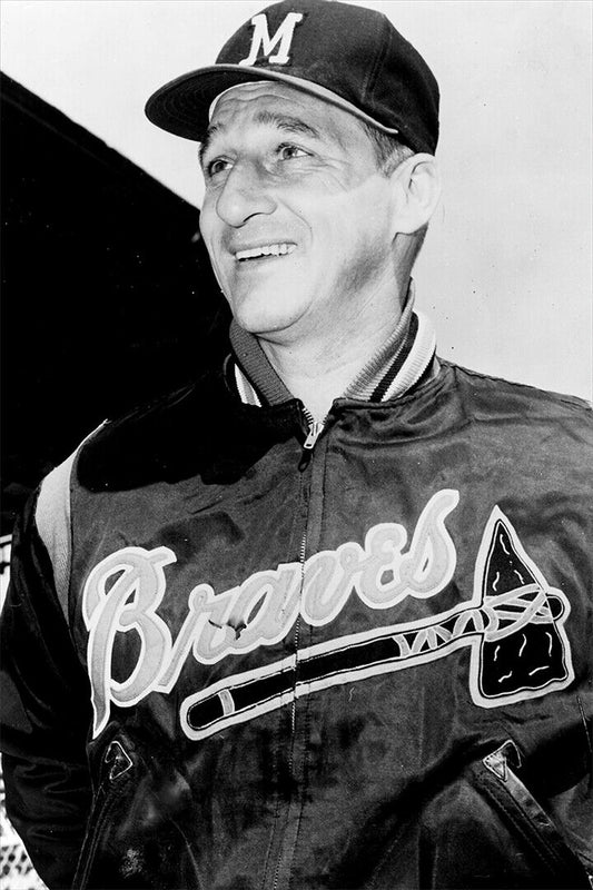 Warren Spahn Portrait | Boston Braves Legend | Vintage B&W Photography Poster - Vintage & Retro Poster