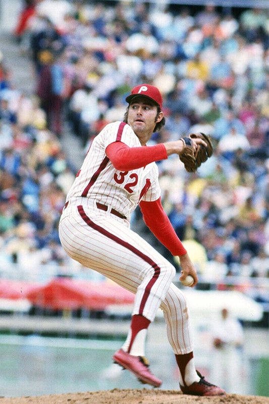 Steve Carlton Philadelphia Phillies | Vintage Pitching Photo | Baseball Legend Poster - Sports Poster