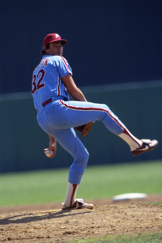 Steve Carlton Philadelphia Phillies | Vintage Pitching Photo | Baseball Legend Poster - Sports Poster