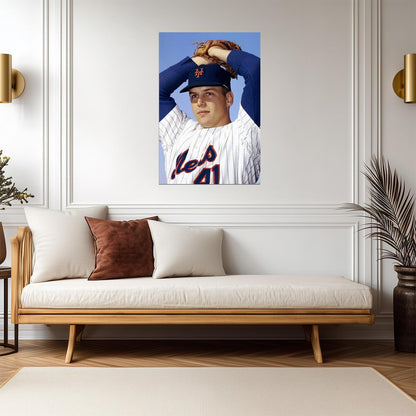 Tom Seaver New York Mets | Vintage Player Portrait | Baseball Legend Poster - Sports Poster