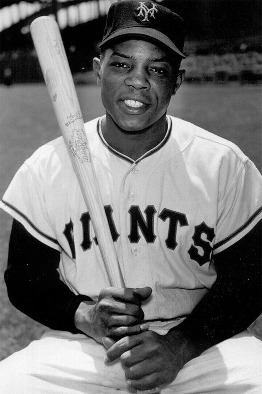 Willie Mays Portrait | San Francisco Giants Legend | Black and White Photography Poster - Vintage & Retro Poster
