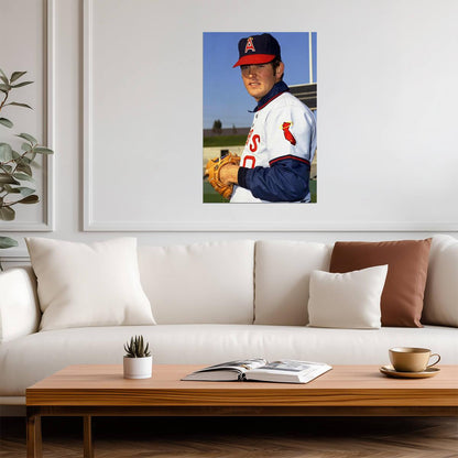 Nolan Ryan Pitching In Action | California Angels Poster | Iconic Sports Photo - Vintage & Retro Poster