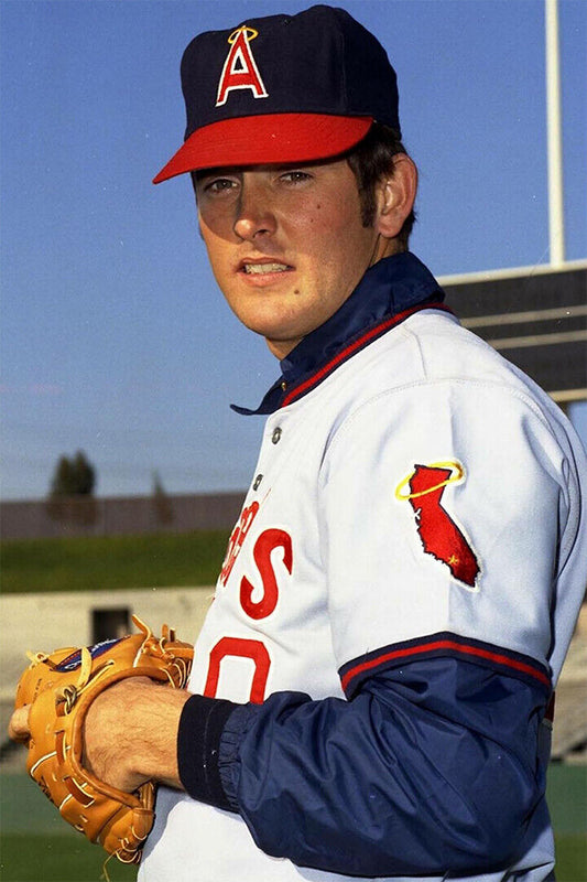 Nolan Ryan Pitching In Action | California Angels Poster | Iconic Sports Photo - Vintage & Retro Poster