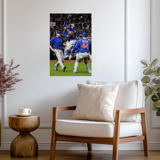 Chicago Cubs 2016 World Series Celebration | Team Victory Jump | MLB Champions Poster - Sports Poster