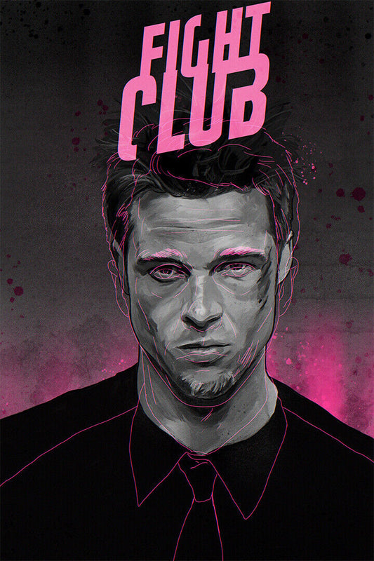 Fight Club | Brad Pitt as Tyler Durden Portrait | Movie Poster - Movies & TV Poster