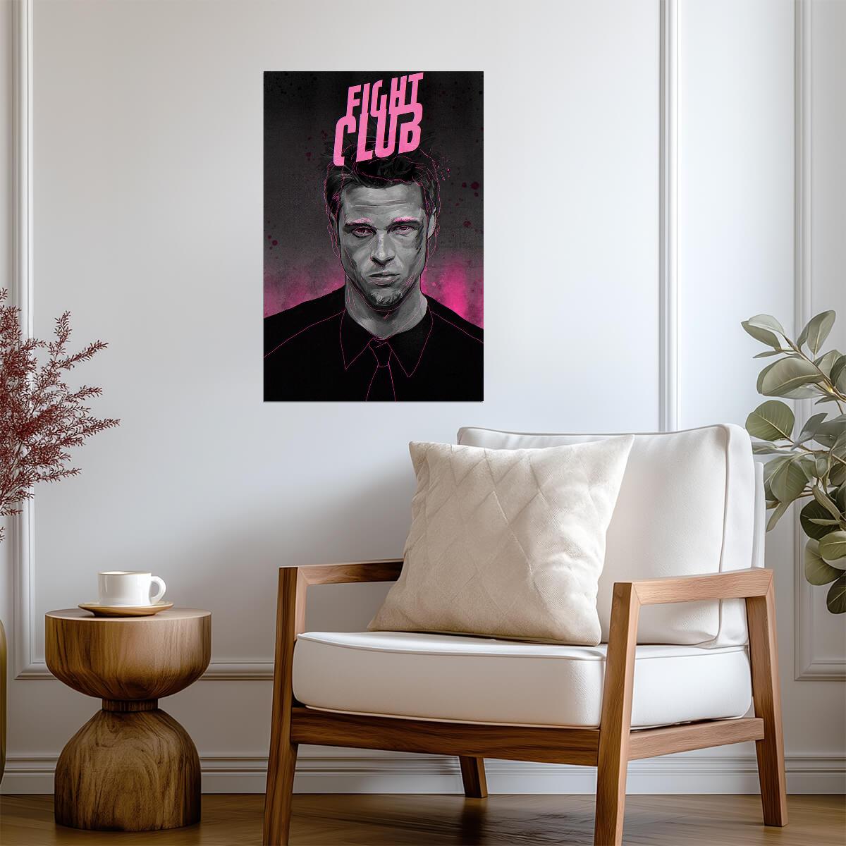 Fight Club | Brad Pitt as Tyler Durden Portrait | Movie Poster - Movies & TV Poster