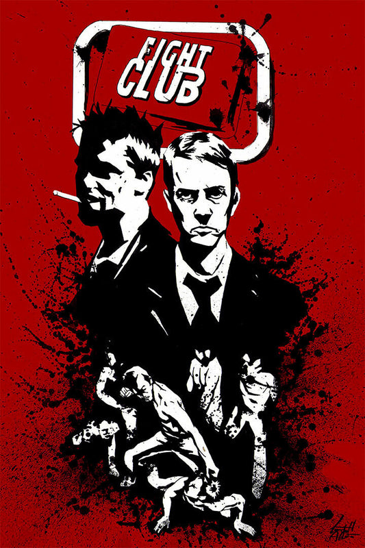 Fight Club | Movie Character Collage | Vintage Film Poster - Movies & TV Poster