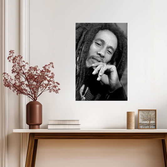 Bob Marley Songs of Freedom Era | Black and White Poster | Iconic Photography Print