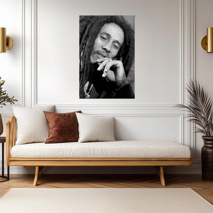 Bob Marley Songs of Freedom Era | Black and White Poster | Iconic Photography Print