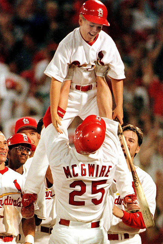 Mark McGwire St. Louis Cardinals | Celebrates with Son | Home Run Record Poster - Sports Poster