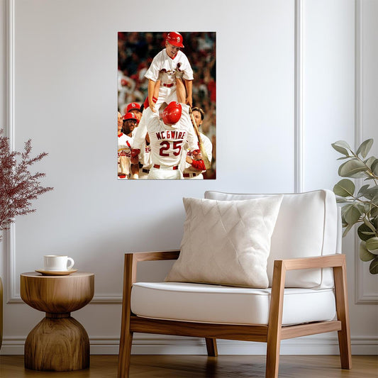 Mark McGwire St. Louis Cardinals | Celebrates with Son | Home Run Record Poster - Sports Poster