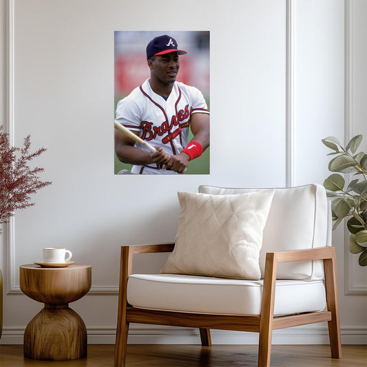 Ron Gant Atlanta Braves | Vintage At Bat Photo | Baseball Player Poster - Sports Poster