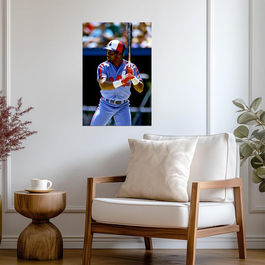 Tim Raines Montreal Expos | Vintage Player Photo | Baseball Hall of Fame Poster - Sports Poster