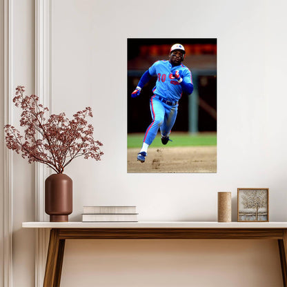 Tim Raines Montreal Expos | Running The Bases | Vintage Baseball Poster - Sports Poster