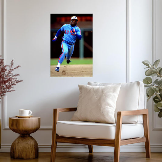 Tim Raines Montreal Expos | Running The Bases | Vintage Baseball Poster - Sports Poster