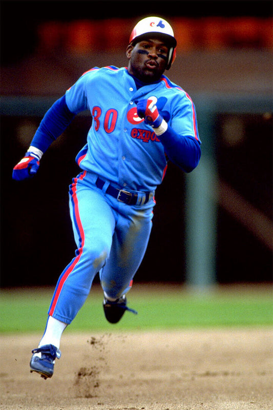 Tim Raines Montreal Expos | Running The Bases | Vintage Baseball Poster - Sports Poster