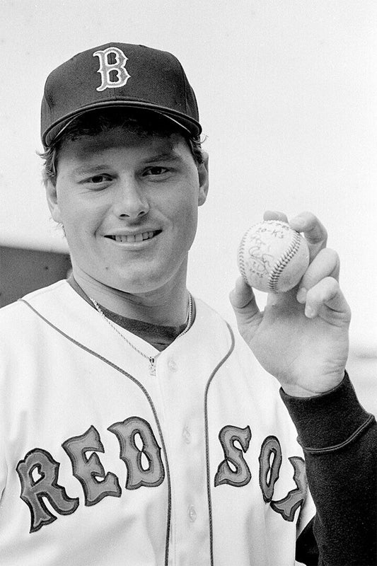 Roger Clemens Portrait | Boston Red Sox Poster | Vintage Baseball Photo - Vintage & Retro Poster