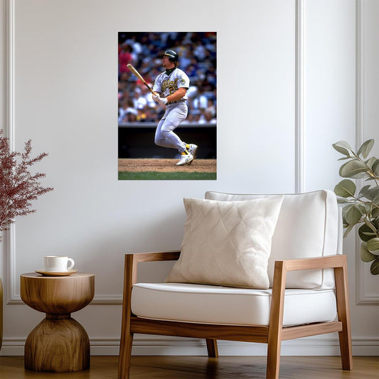 Mark McGwire Oakland Athletics | At Bat Photo | Vintage Baseball Poster - Sports Poster