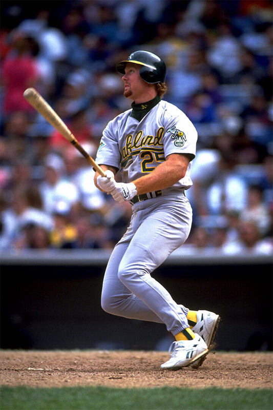 Mark McGwire Oakland Athletics | At Bat Photo | Vintage Baseball Poster - Sports Poster
