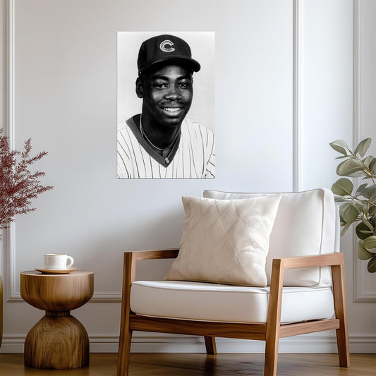 Jerome Walton Portrait | Chicago Cubs Poster | B&W Baseball Photo - Vintage & Retro Poster