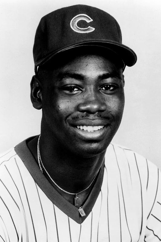 Jerome Walton Portrait | Chicago Cubs Poster | B&W Baseball Photo - Vintage & Retro Poster