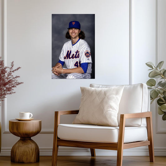 Jacob deGrom New York Mets | Player Portrait | Baseball Star Poster - Sports Poster