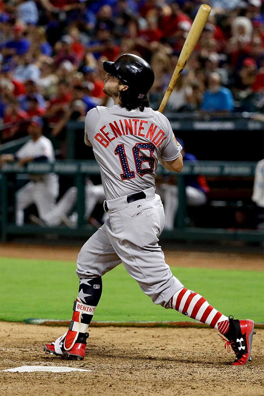 Andrew Benintendi Boston Red Sox | Hitting Action | Baseball Player Poster - Sports Poster