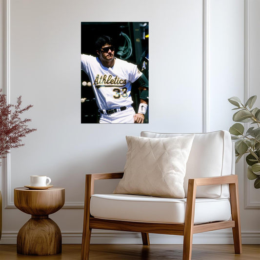 Jose Canseco Oakland Athletics | Dugout Photo | Vintage Baseball Poster - Sports Poster