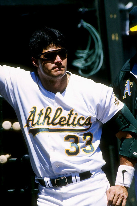 Jose Canseco Oakland Athletics | Dugout Photo | Vintage Baseball Poster - Sports Poster
