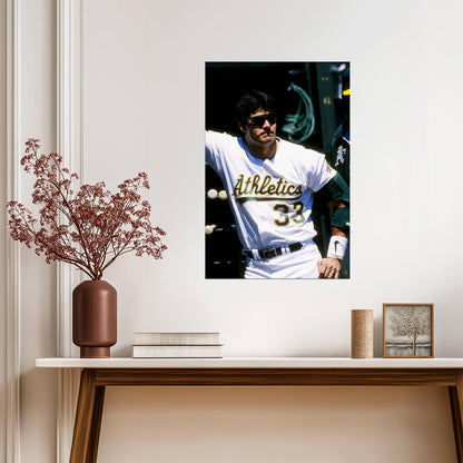Jose Canseco Oakland Athletics | Dugout Photo | Vintage Baseball Poster - Sports Poster