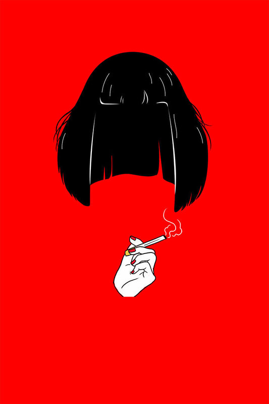 Pulp Fiction | Minimalist Mia Wallace on Red | Movie Poster - Movies & TV Poster
