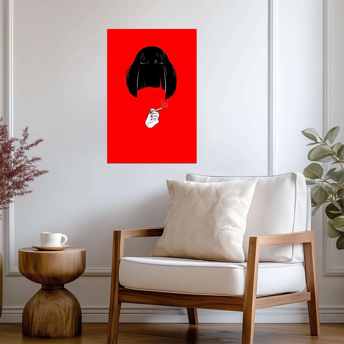 Pulp Fiction | Minimalist Mia Wallace on Red | Movie Poster - Movies & TV Poster