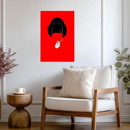 Pulp Fiction | Minimalist Mia Wallace on Red | Movie Poster - Movies & TV Poster