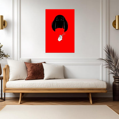Pulp Fiction | Minimalist Mia Wallace on Red | Movie Poster - Movies & TV Poster
