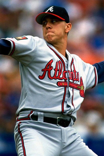 Steve Avery Atlanta Braves | Pitching Motion | Vintage Baseball Poster - Sports Poster