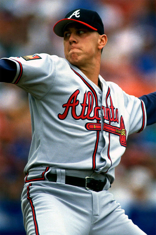 Steve Avery Atlanta Braves | Pitching Motion | Vintage Baseball Poster - Sports Poster