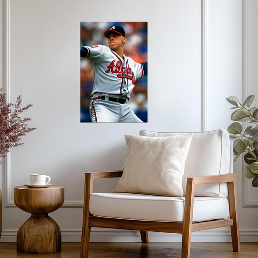 Steve Avery Atlanta Braves | Pitching Motion | Vintage Baseball Poster - Sports Poster